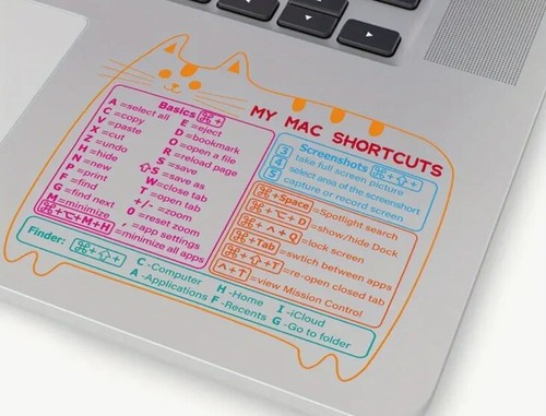 Clear sticker mac shortcuts - -,